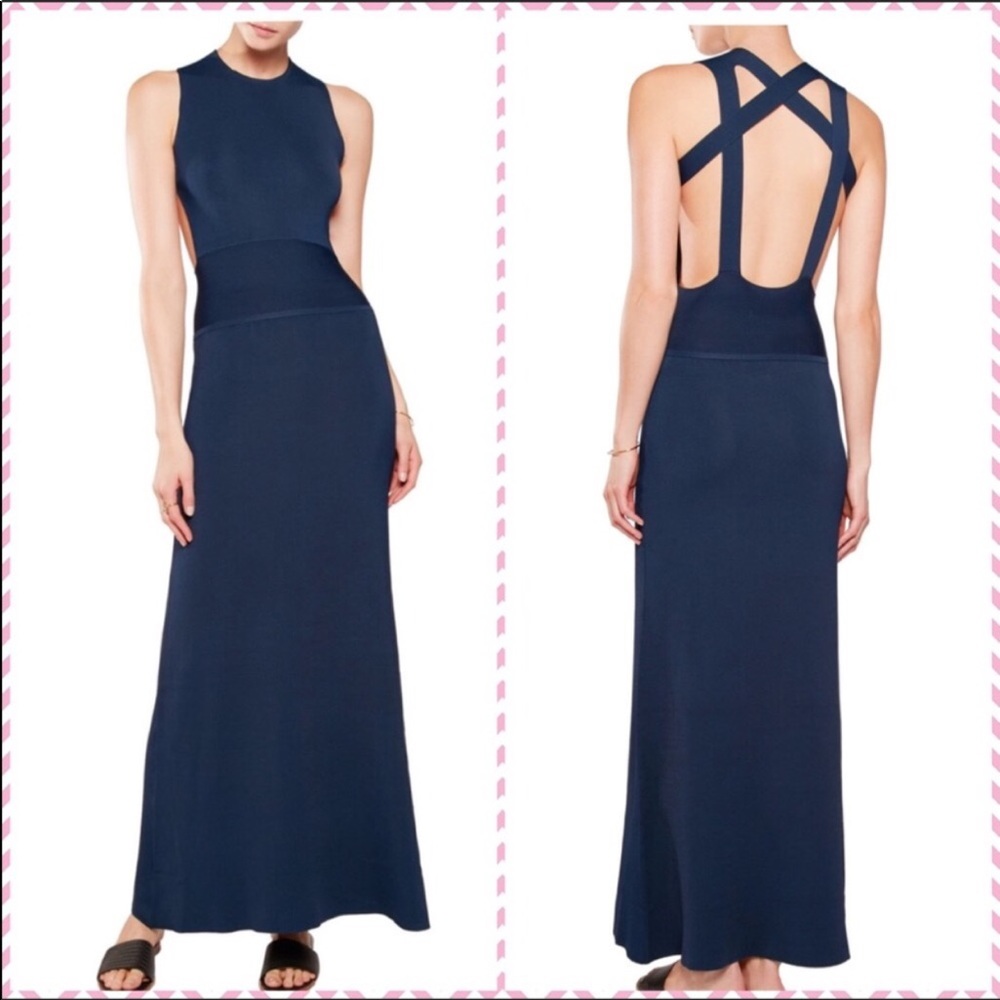 💐NWT Navy Blue CUT OUT STRETCH KNIT MAXI DRESS💐